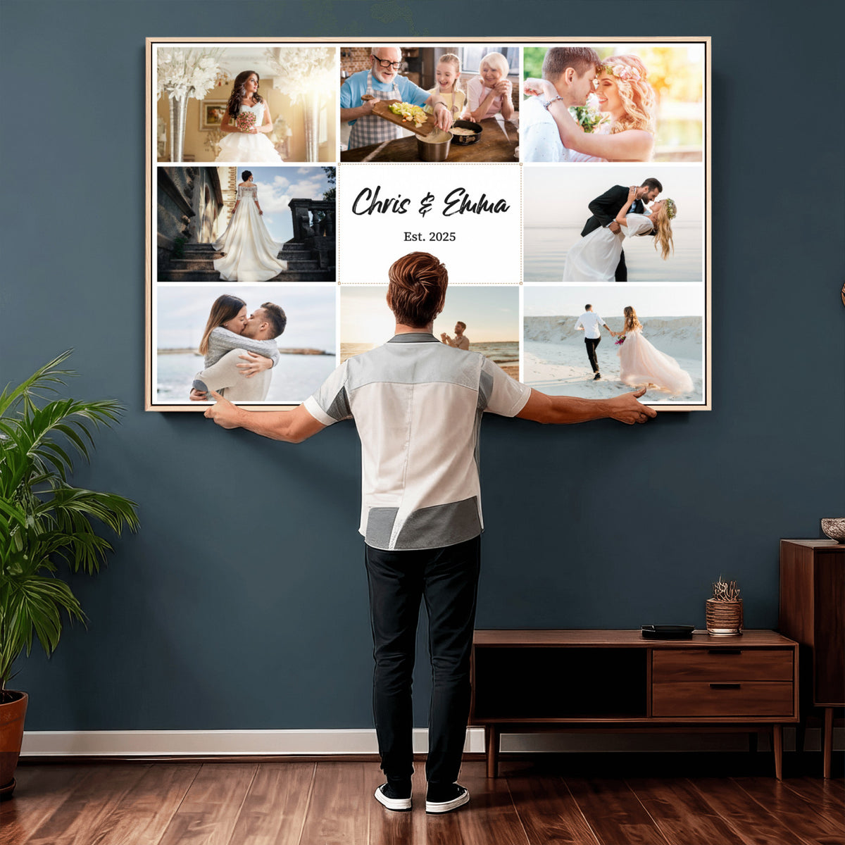 CSTM914ANIDD-MGV-CV-36X24 - Custom Photo Framed Canvas Wall Art, Personalized Picture Print