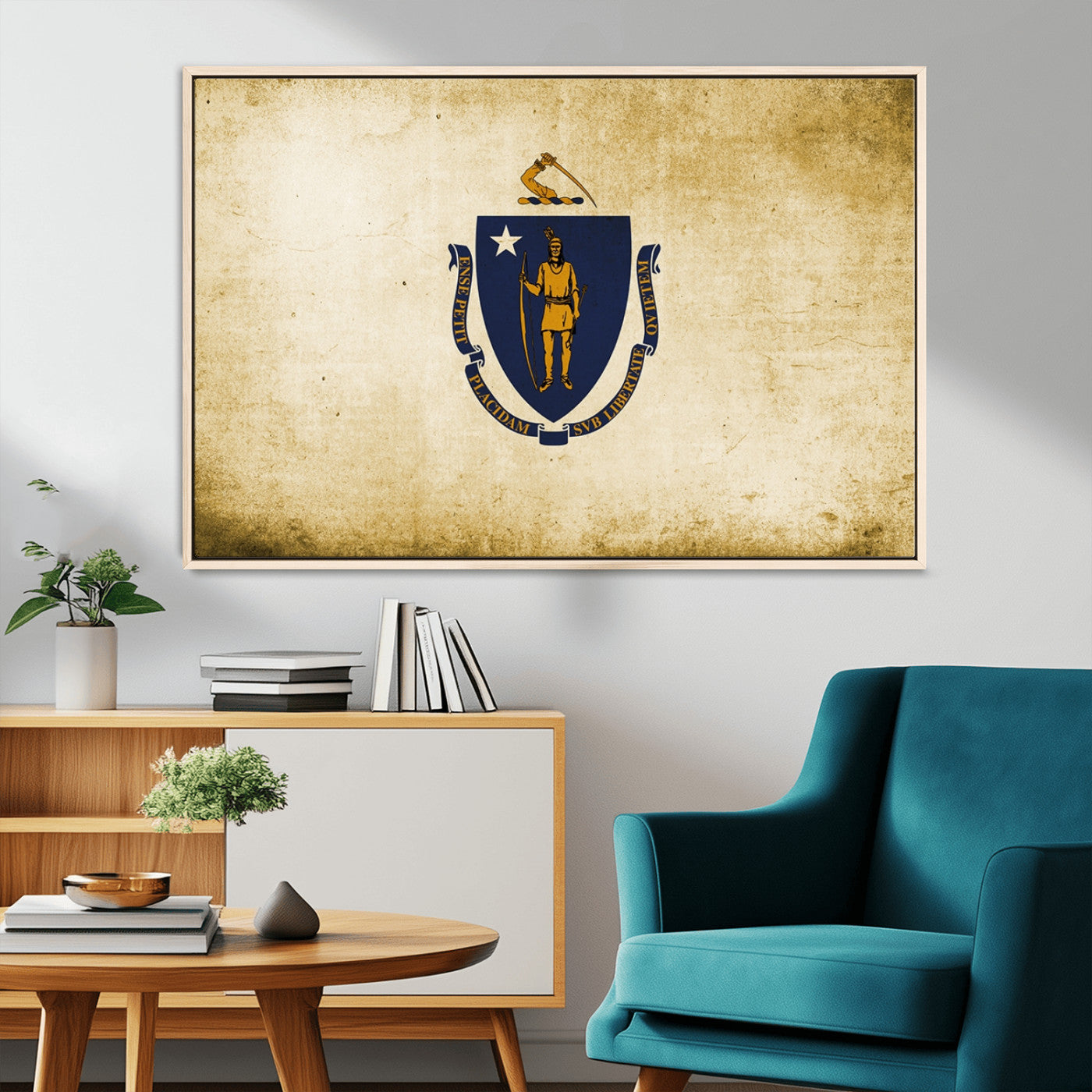 MGV-FC-36X24 - Massachusetts Flag Wall Art Canvas Print