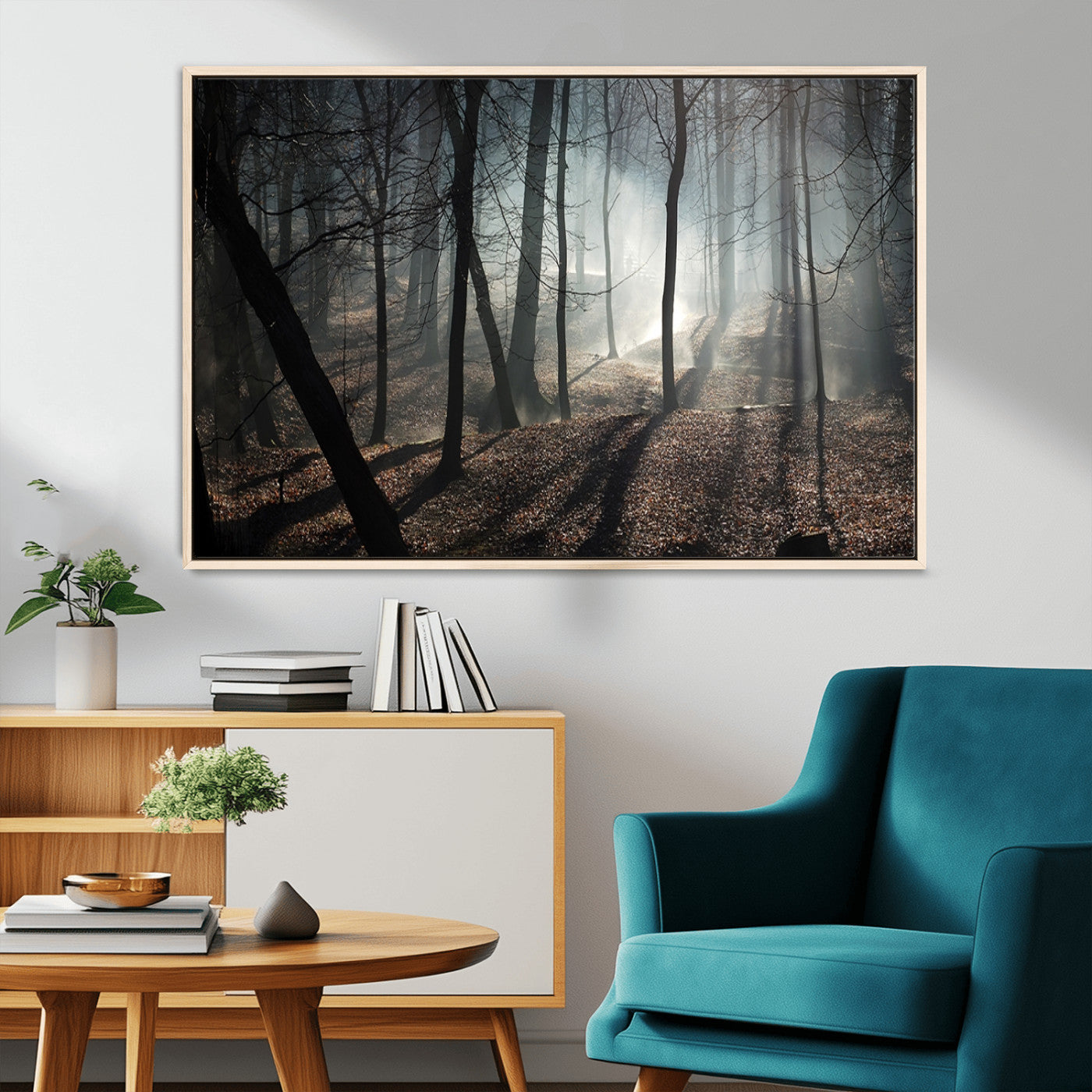 -Dark Family and Tree Wall Art Canvas Print