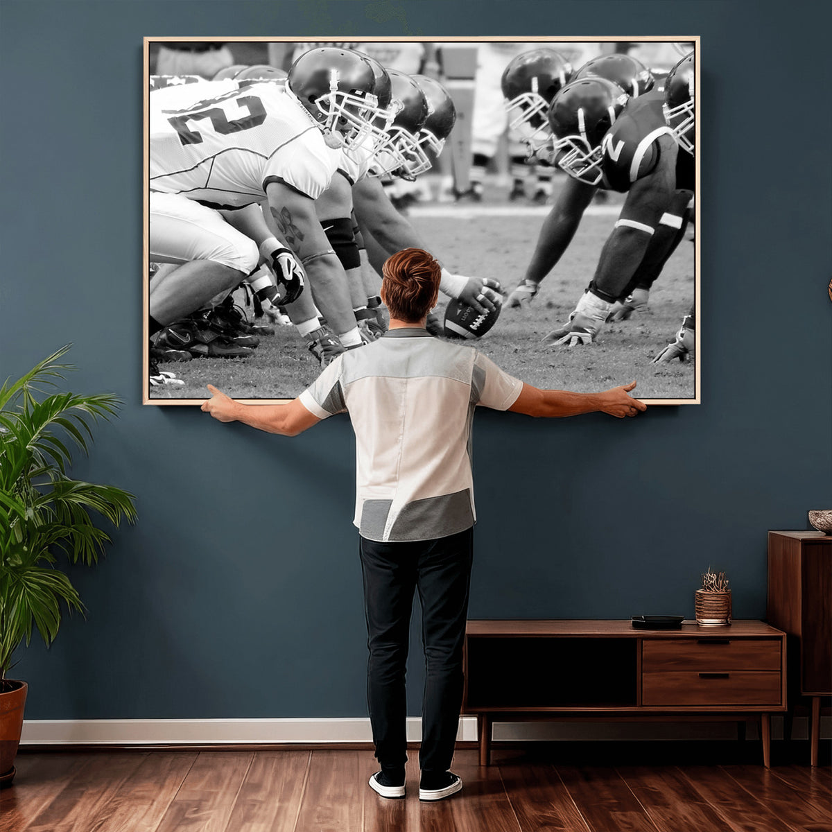 97432-MGV-CV-36X24 - American Football Player Wall Art Canvas Print