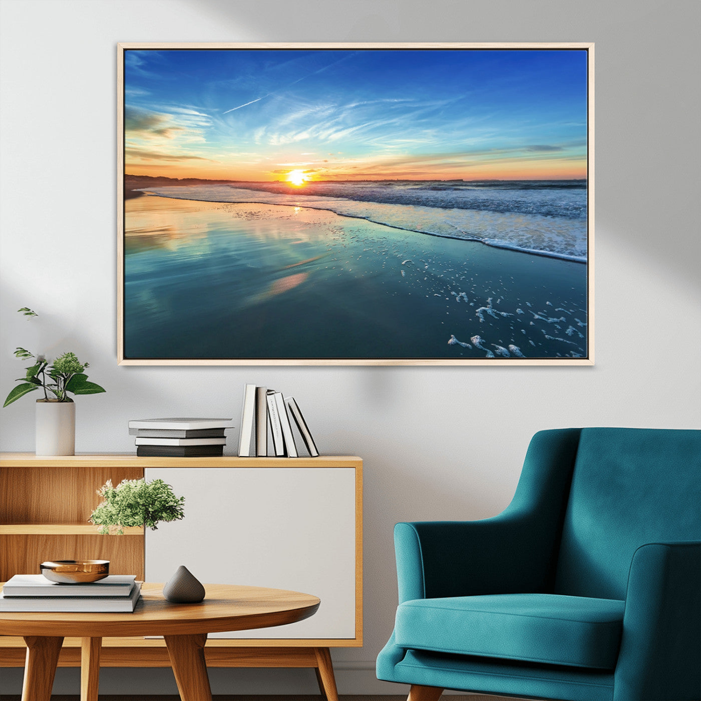 MGV-FC-36X24 - Blue Sky and Beach Wall Art Canvas Print