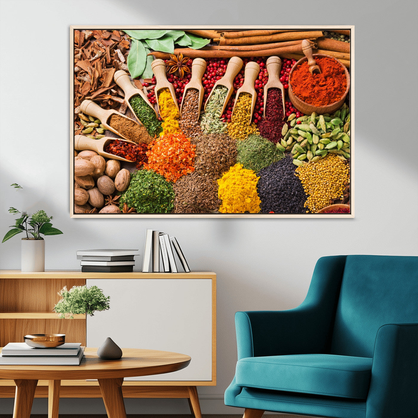 MGV-FC-36X24 - Herbs and Spices Art Canvas Print for Kitchen Kitchen, Dining Room Wall Decor