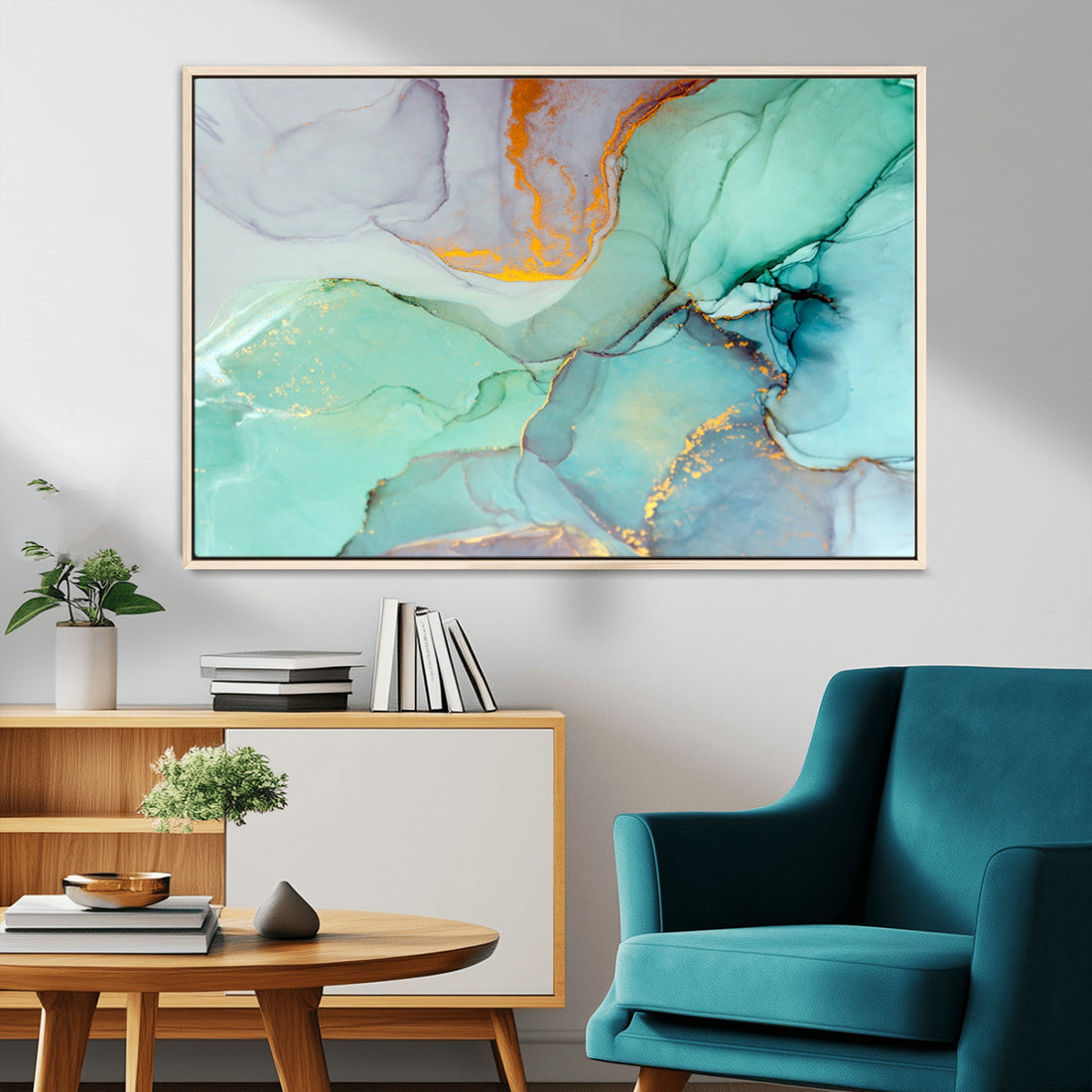 Colorful Marble Fluid Effect Canvas Wall Art Print