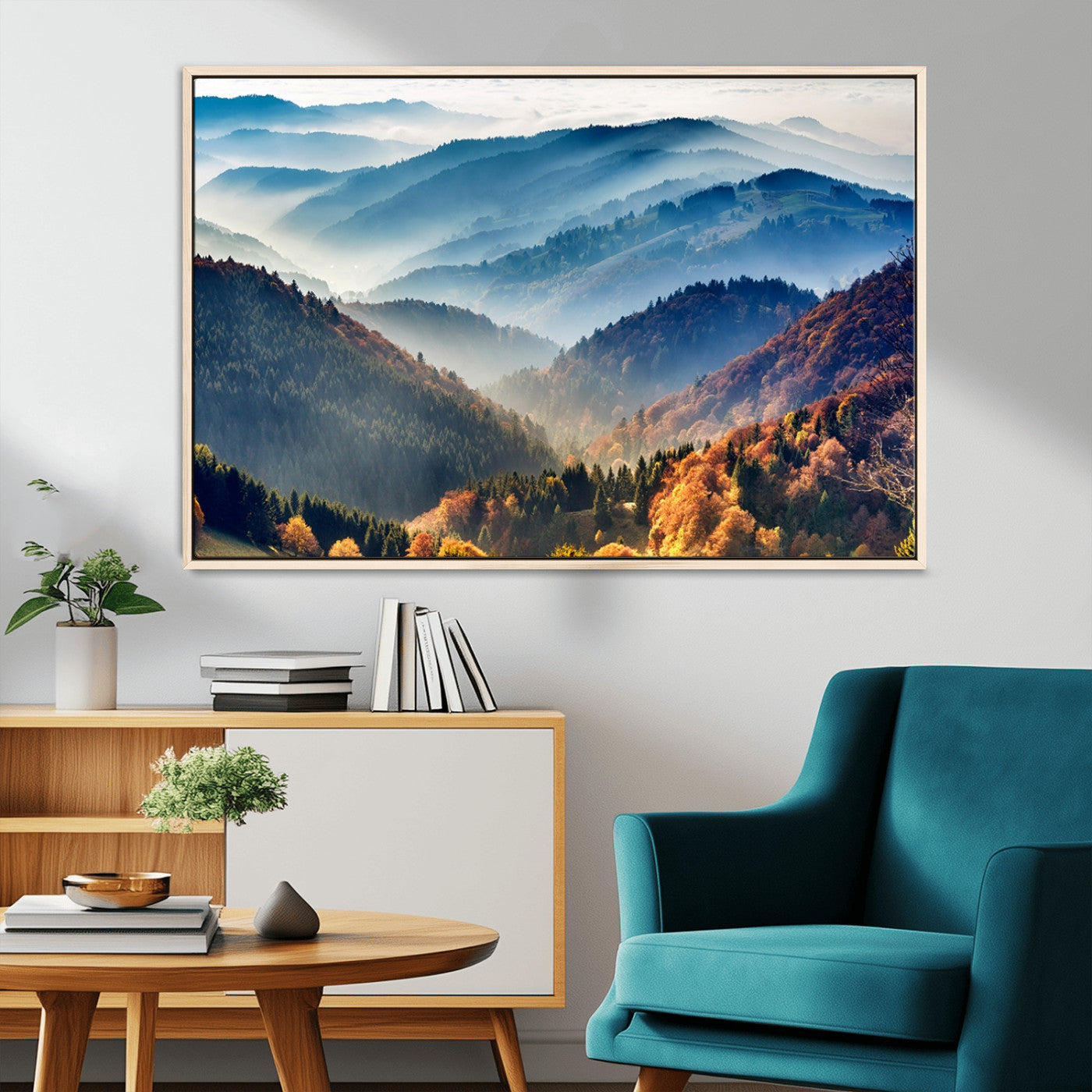 MGV-FC-36X24 - Mountains Forest Autumn Wall Art Canvas Print