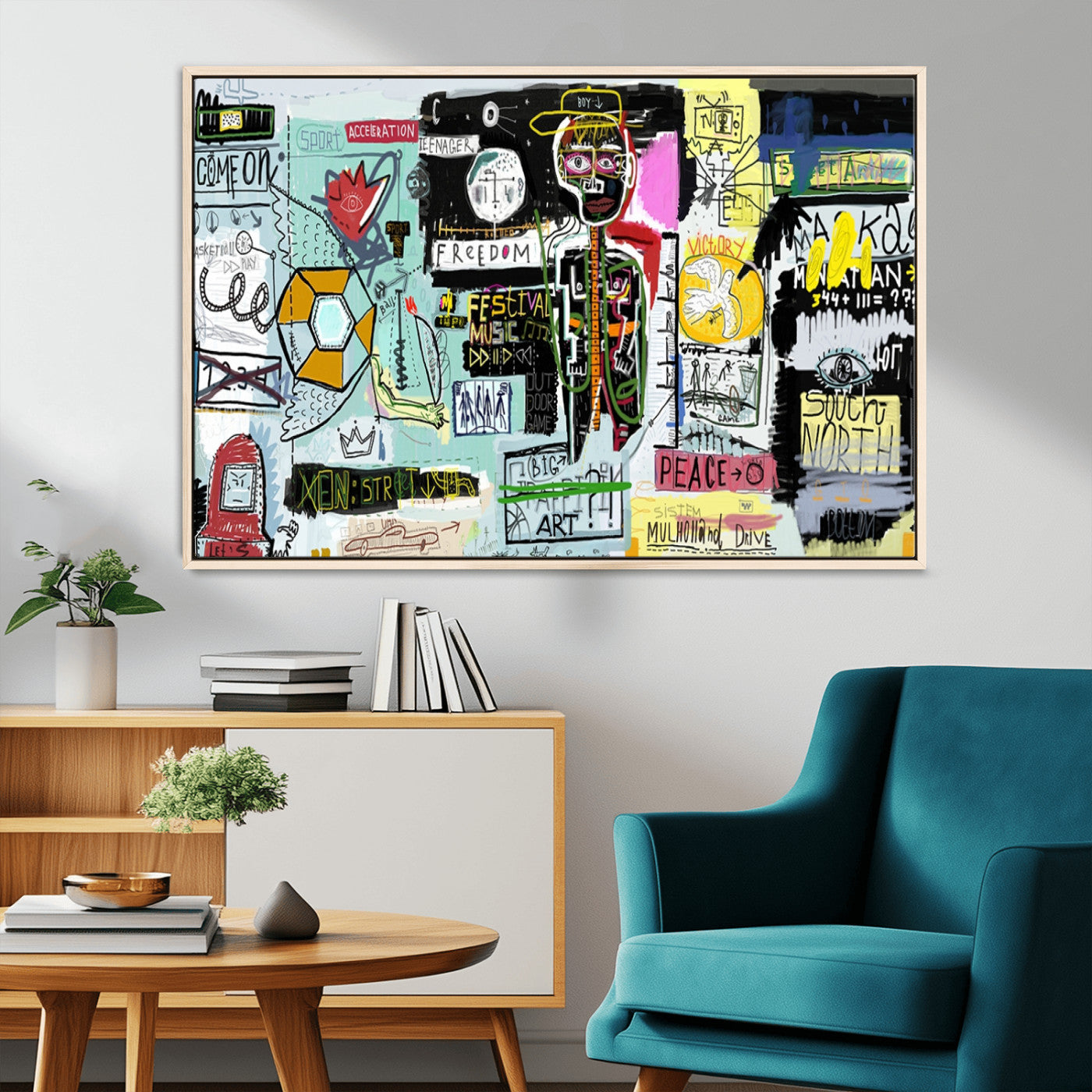 MGV-FC-36X24 - Abstract Graffiti Canvas Street Art-Inspired Graffiti Triptych Canvas – Modern Abstract Wall Art for