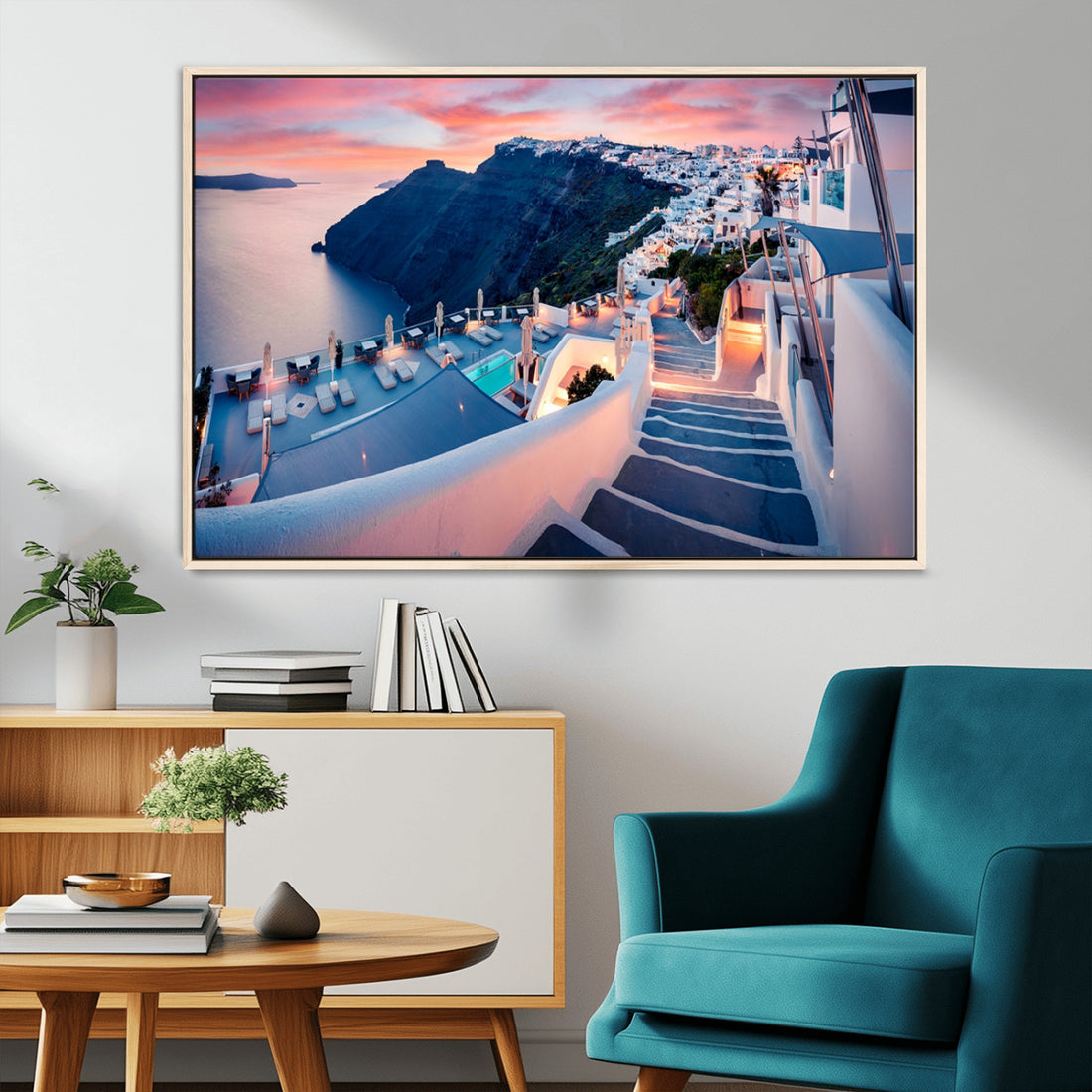 Santorini Island Wall Art Canvas Print