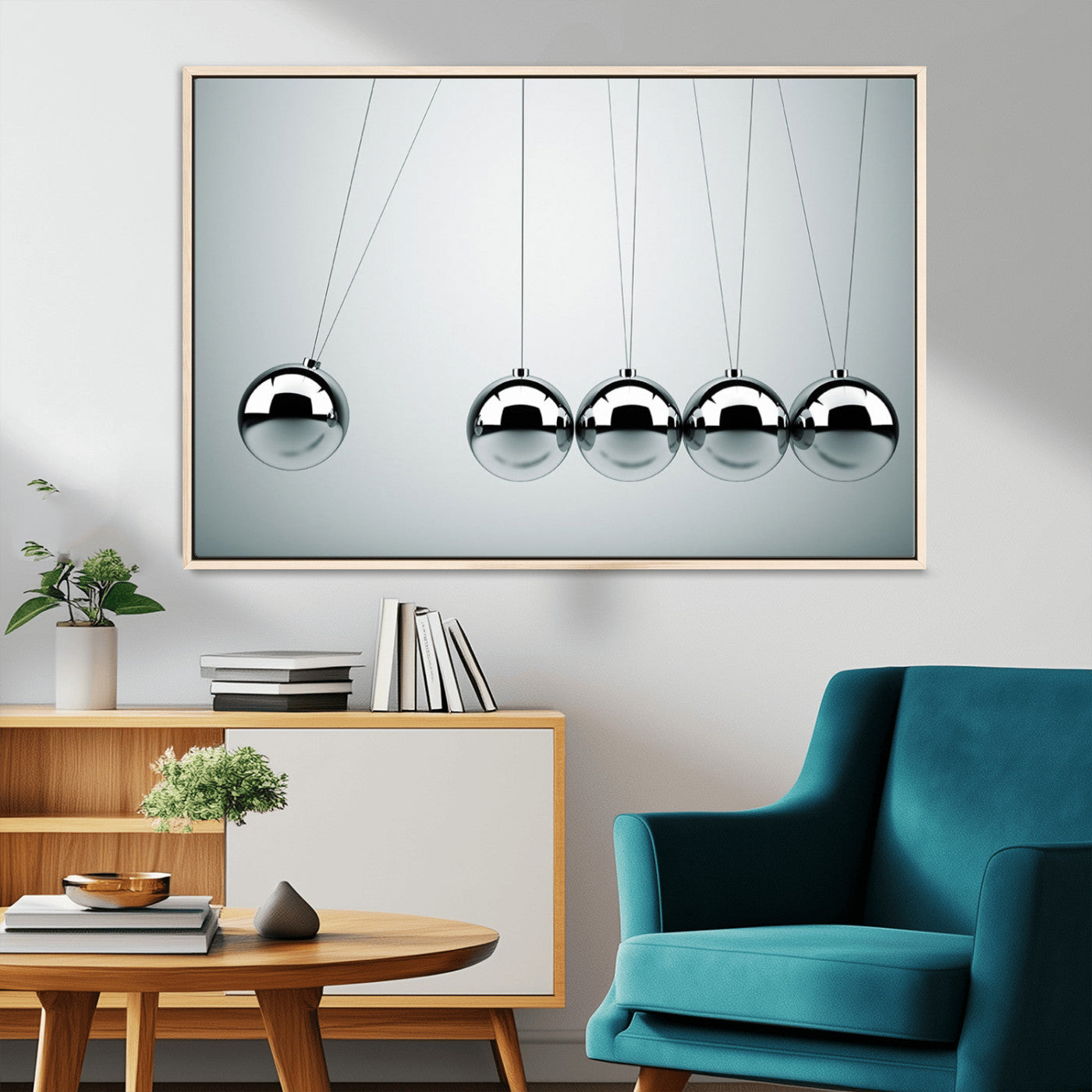 MGV-FC-36X24 - Newton's Cradle Wall Art Canvas Print, Framed Newton Cradle Wall Art