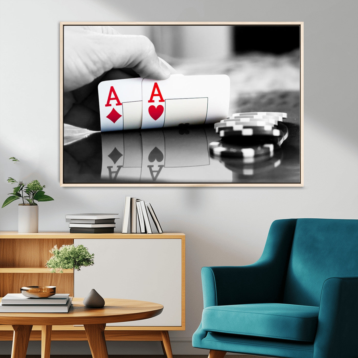 MGV-FC-36X24 - Aces Poker Art Poker Game Wall Art Canvas Print