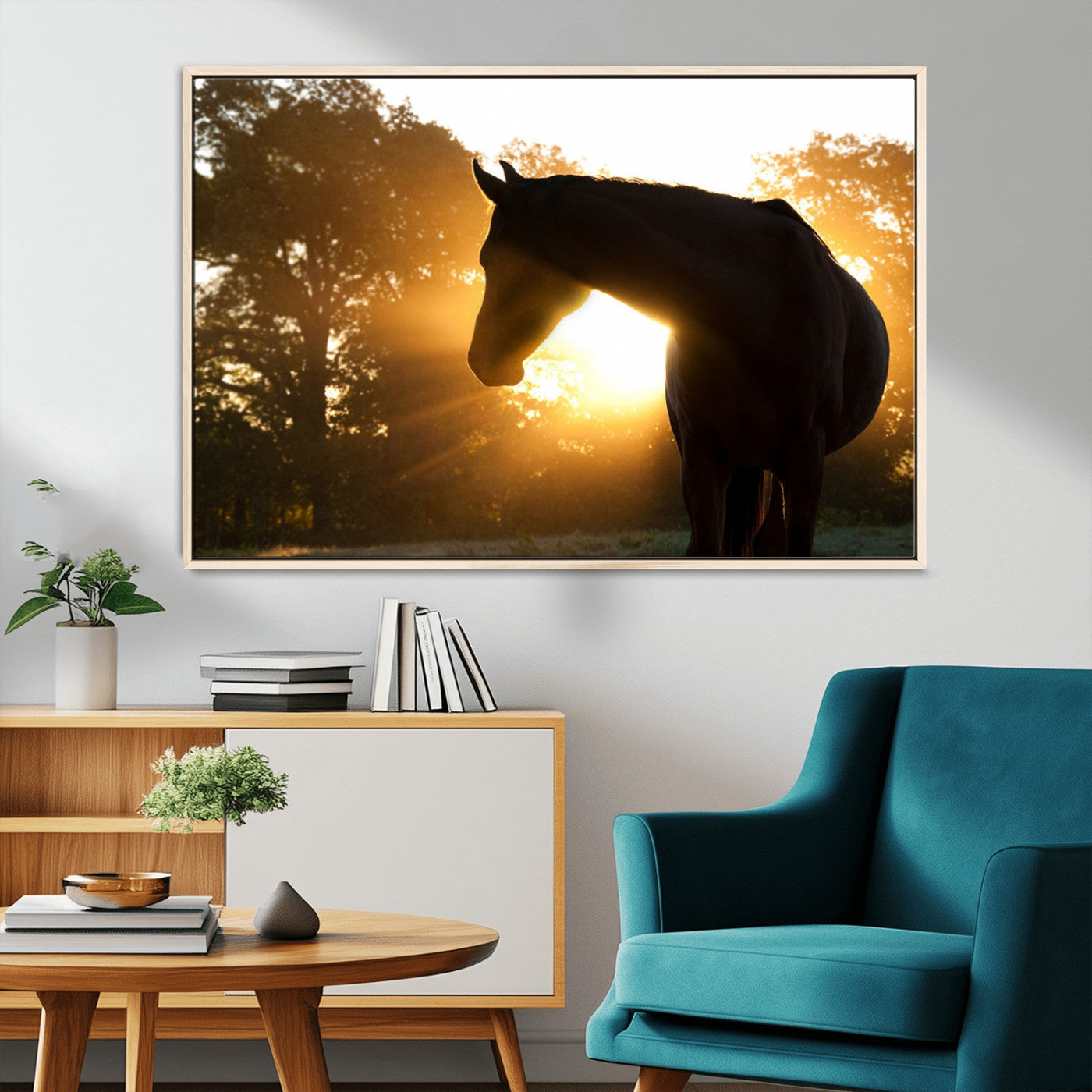 MGV-FC-36X24 - Horse at Sunset Wall Art Animal Canvas Print