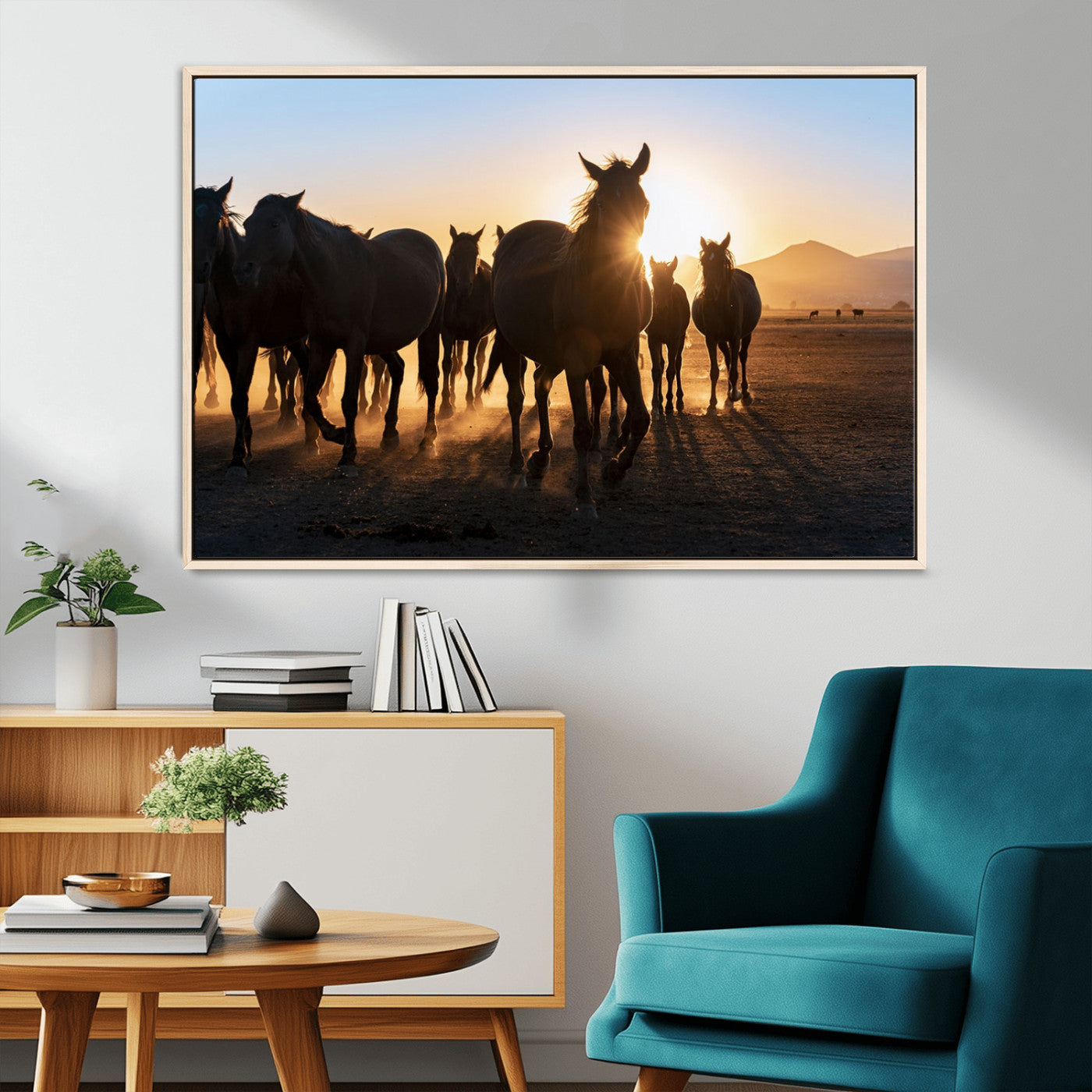MGV-FC-36X24 - Horse Herd Wall Art Animal Canvas Print