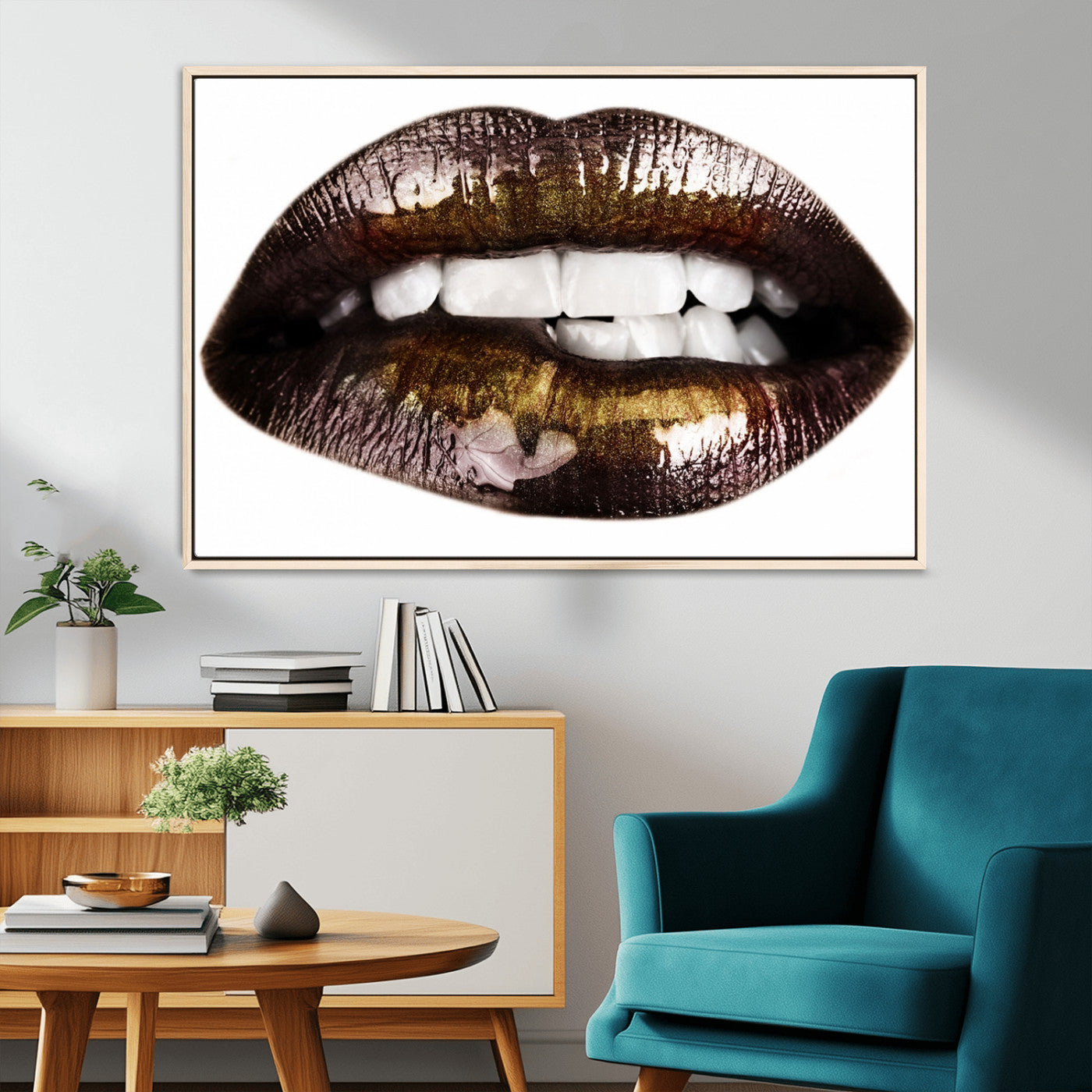 MGV-FC-36X24 - Close Up Lips Wall Art Canvas Print