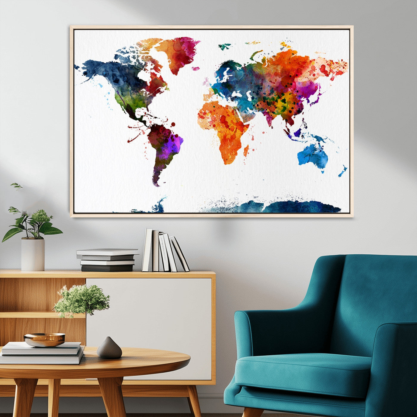 MGV-FC-36X24 - Push Pin World Map Canvas Print – Framed Wall Art for Couples to Track Their Travels – Anniversary