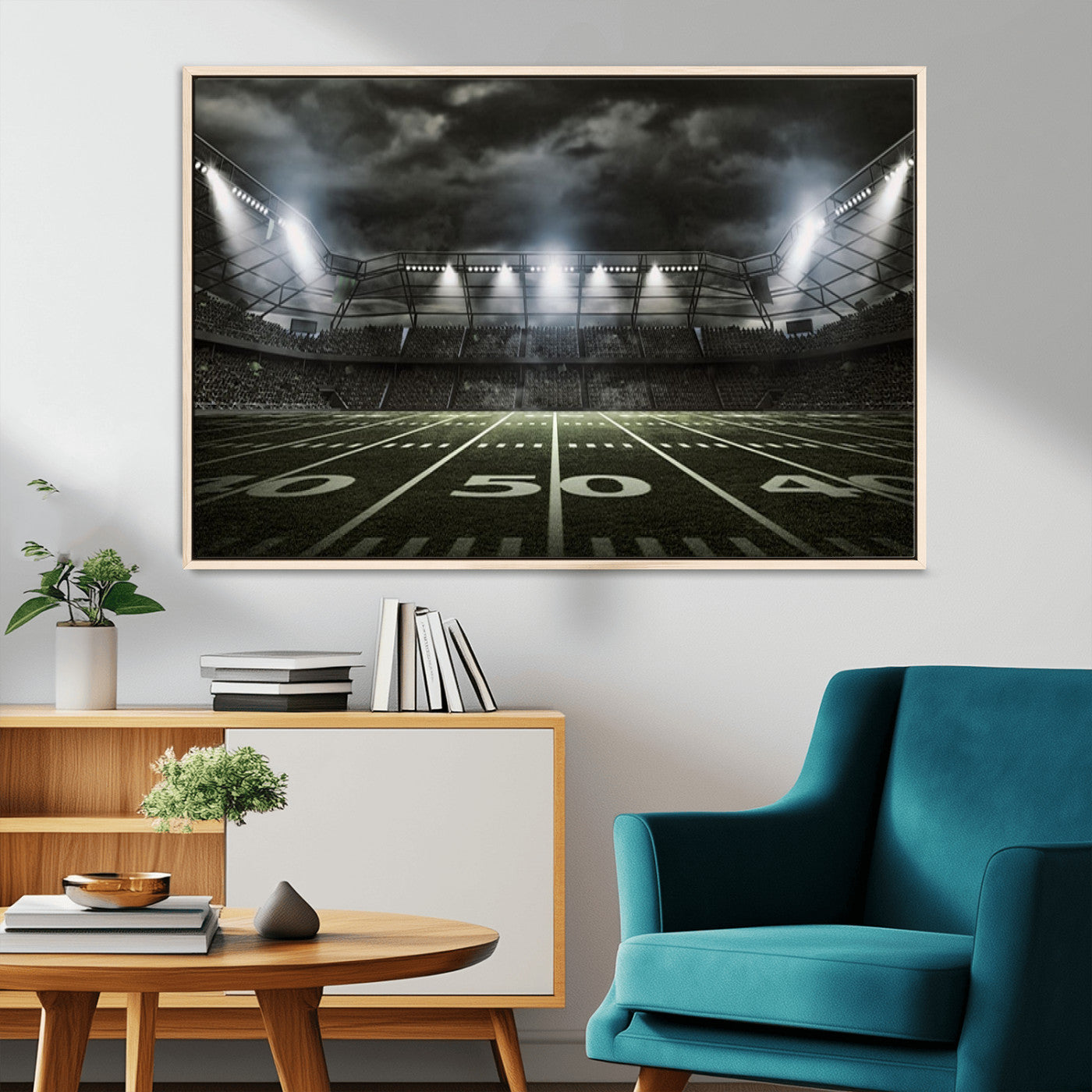 -American Football Stadium Wall Art Canvas Print, Stadium Sport Wall Art Print