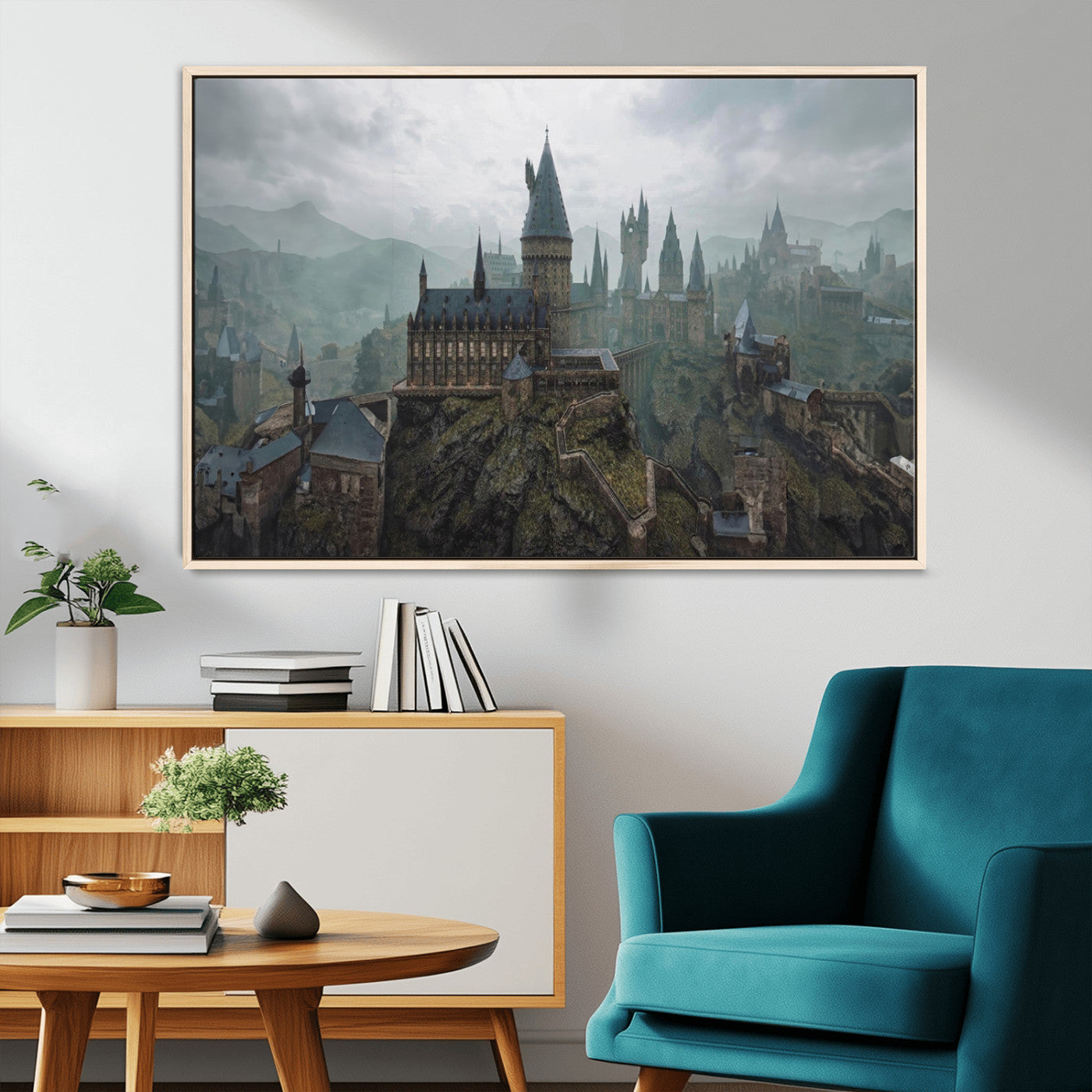MGV-FC-36X24 - Disney Castle Wall Art Canvas Print, Living Kids Home Room Decor Art Print
