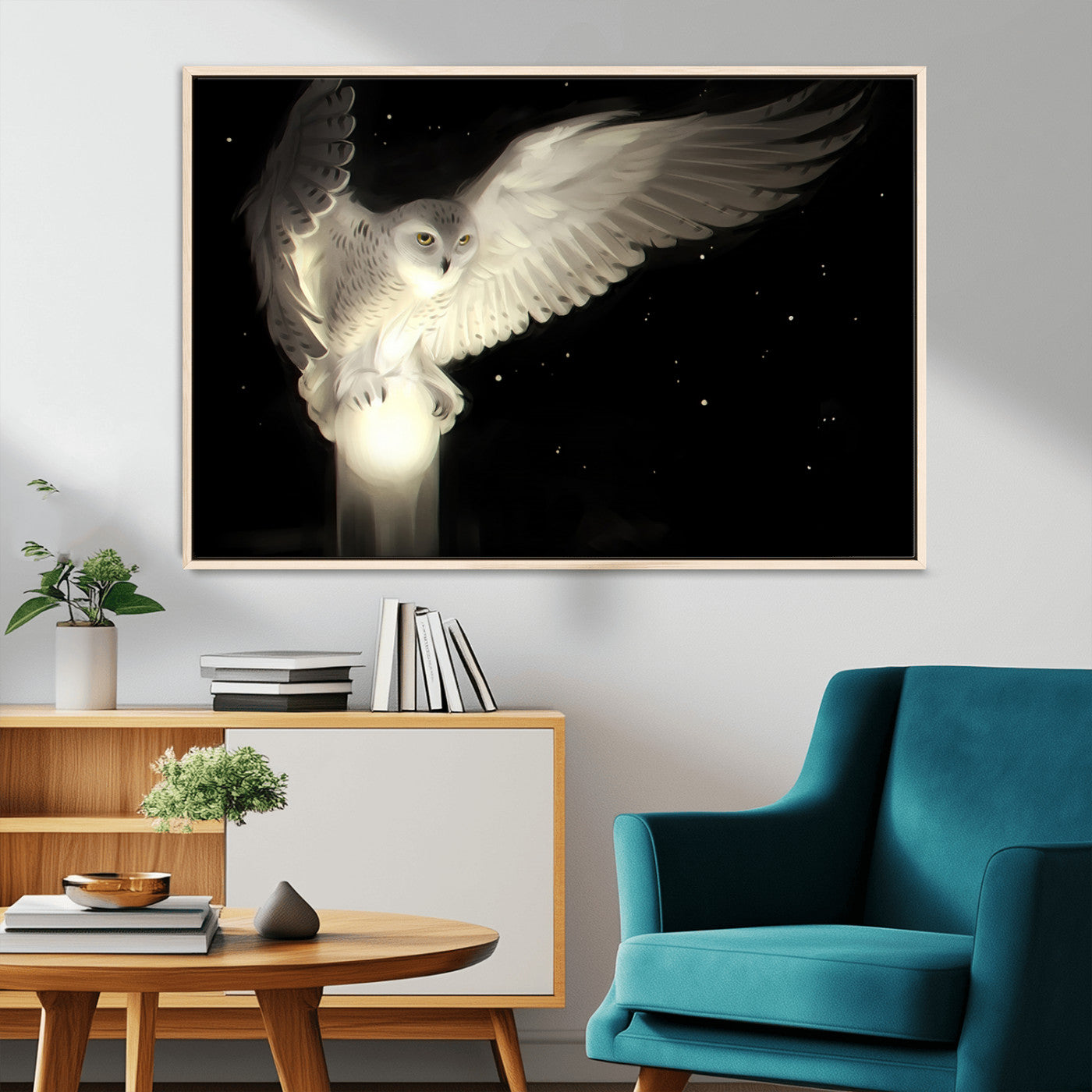 MGV-FC-36X24 - Night Owl Art -  Illuminating the Darkness – Unique Animal-Inspired Wall Art for Modern Decor |