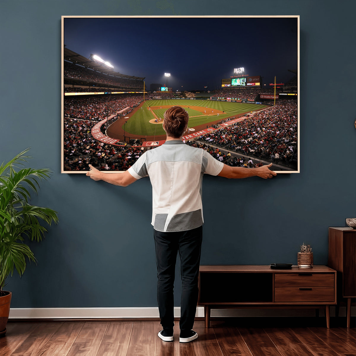 88896-MGV-CV-36X24 - Los Angeles Angels Baseball Team Print, Anaheim Angel Stadium Wall Art