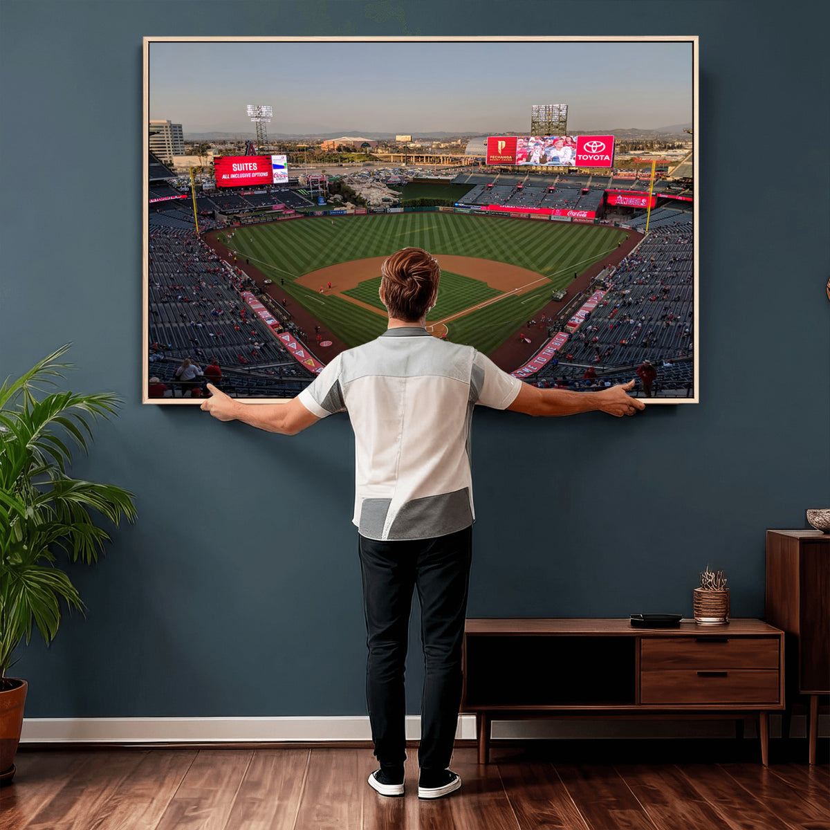 45864-MGV-CV-36X24 - Los Angeles Angels Baseball Canvas Print, Anaheim Angel Stadium Wall Art