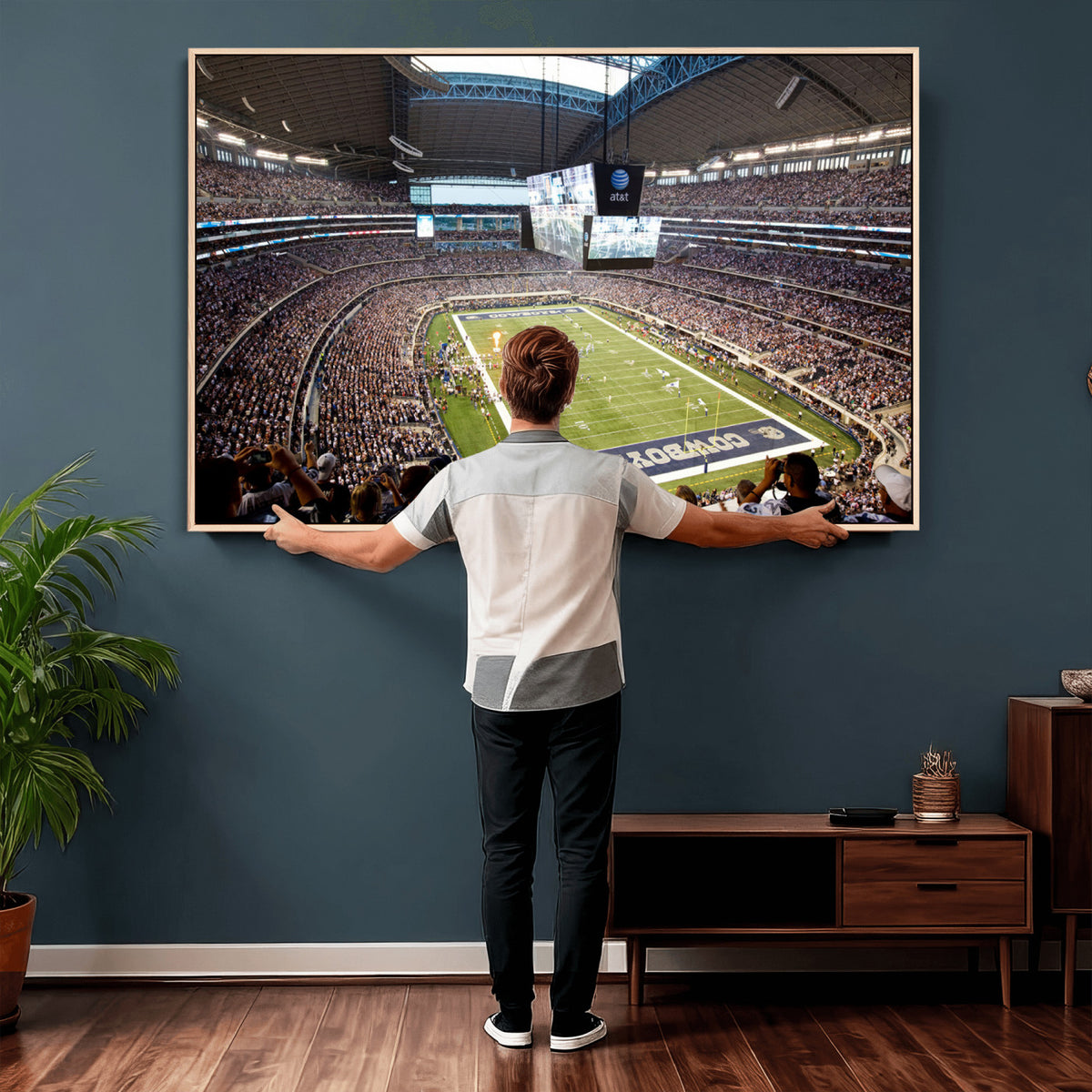 82096-MGV-CV-36X24 - Dallas Cowboys Football Team Print - Arlington AT&T Stadium Wall Art Canvas Print