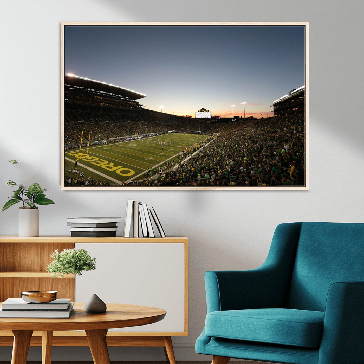 MGV-FC-36X24 - Oregon Ducks Football Team Print - Eugene Autzen Stadium Wall Art Canvas Print
