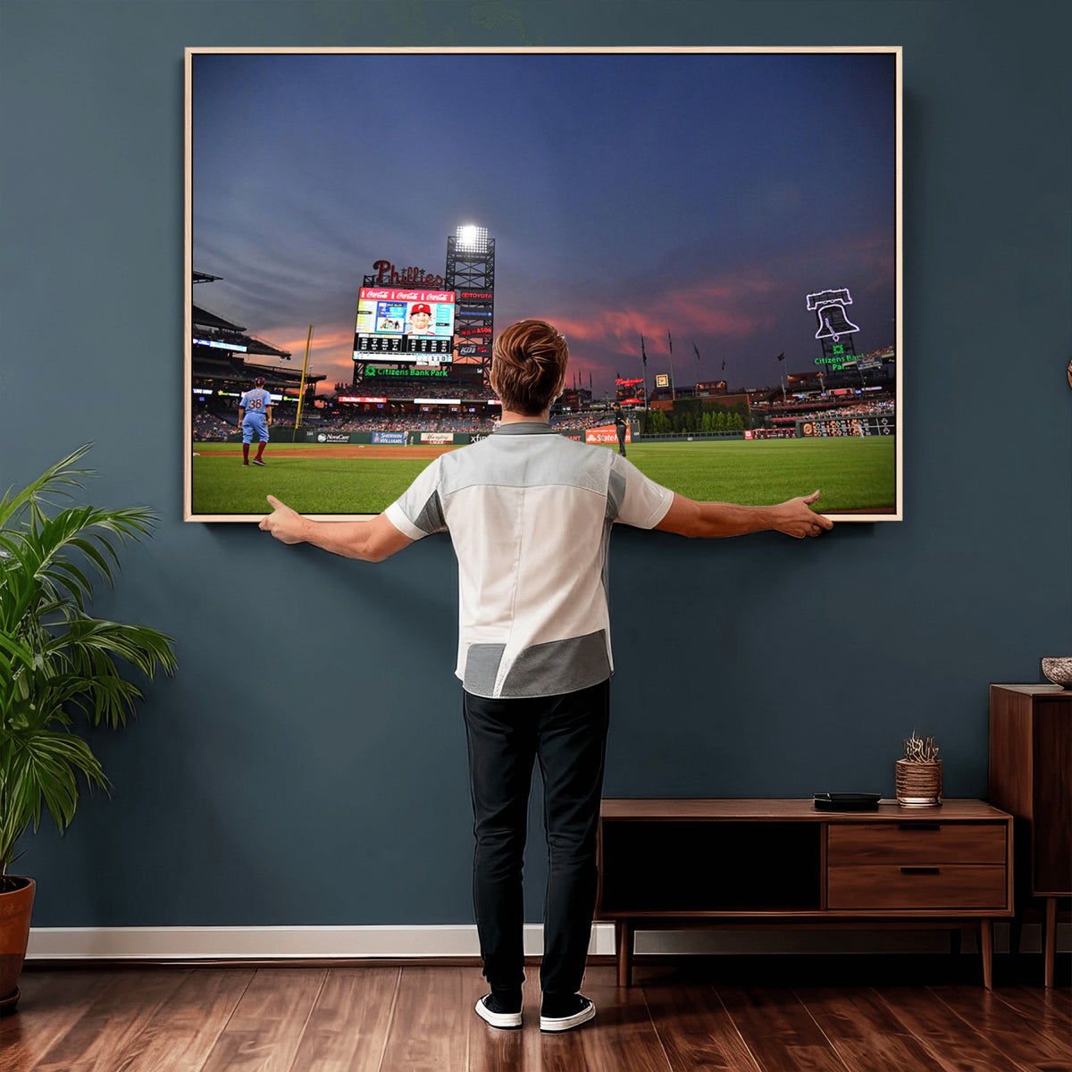 22594-MGV-CV-36X24 - Philadelphia Phillies Baseball Print - Philadelphia Citizens Bank Park Stadium Wall Art, Phillies