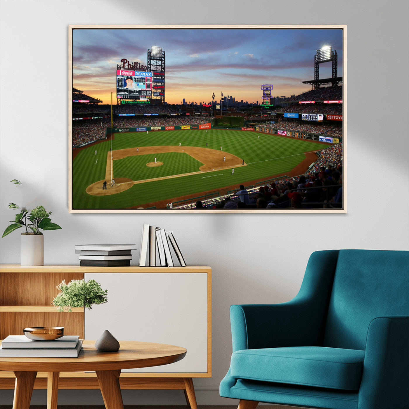 MGV-FC-36X24 - Citizens Bank Park Philadelphia Phillies Wall Art Canvas | 3-Panel Canvas Print of Phillies Stadium