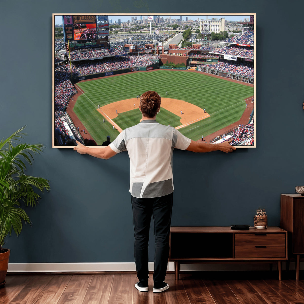 85755-MGV-CV-36X24 - Philadelphia Phillies Baseball Team Print - Philadelphia Citizens Bank Park Stadium Wall Art Canvas