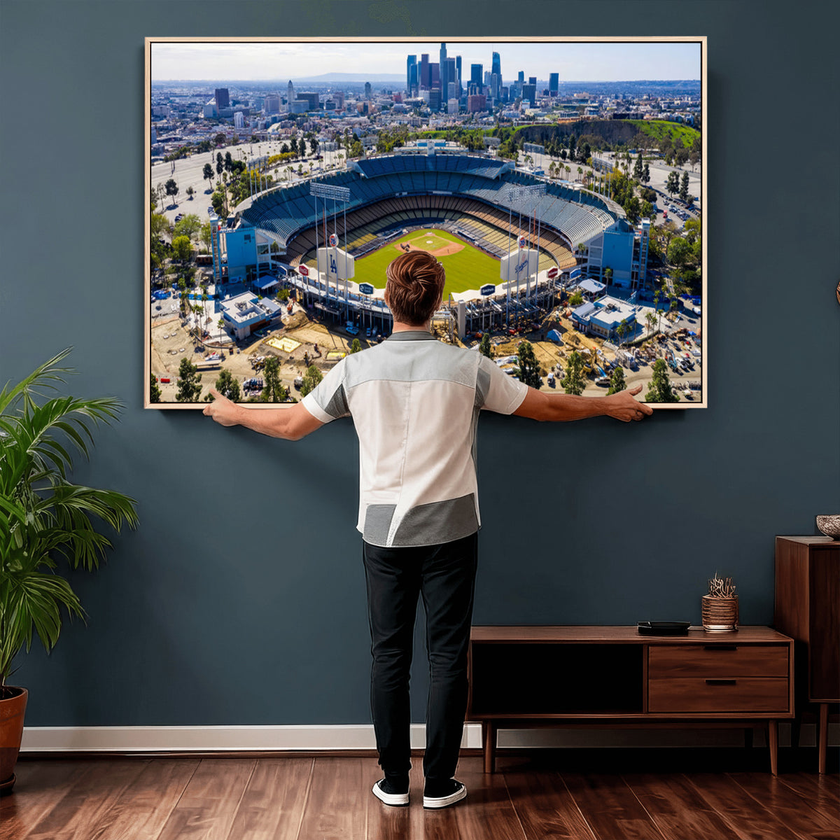 58596-MGV-CV-36X24 - Los Angeles Dodgers Dodger Stadium Wall Art Canvas Print, Extra Large Game Room Wall Decor