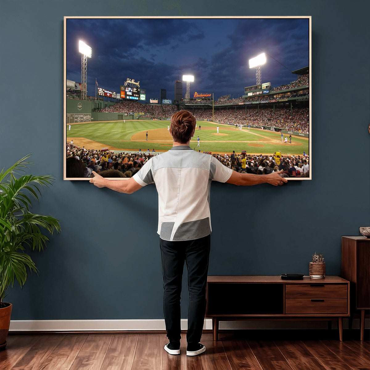 85099-MGV-CV-36X24 - Boston Red Sox Baseball Team Print Canvas, Massachusetts Fenway Park Stadium Wall Art