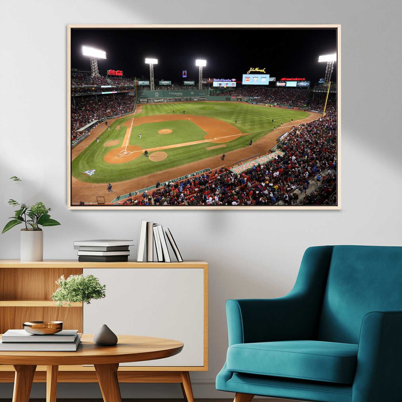 MGV-FC-36X24 - Boston Red Sox Baseball Team Print - Massachusetts Fenway Park Stadium Wall Art Canvas Print