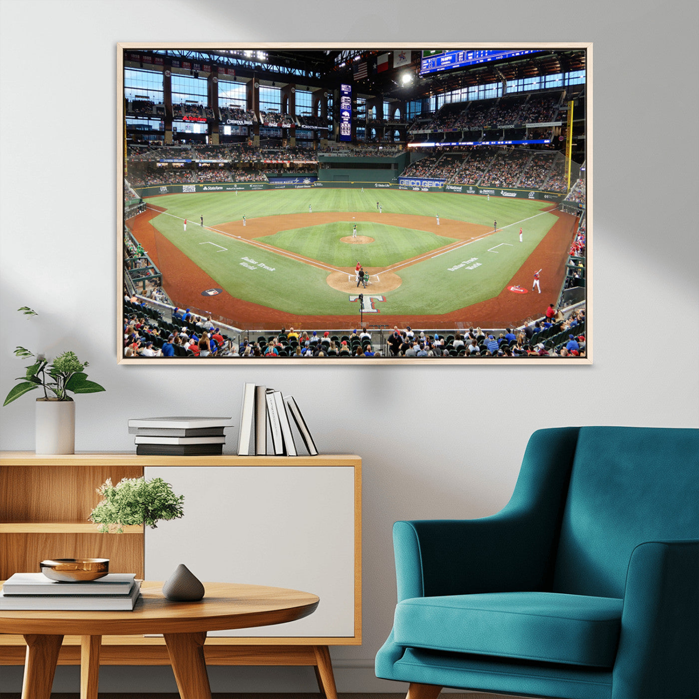 MGV-FC-36X24 - Texas Rangers Baseball Team Print - Arlington Globe Life Field Stadium Canvas Print Wall Art