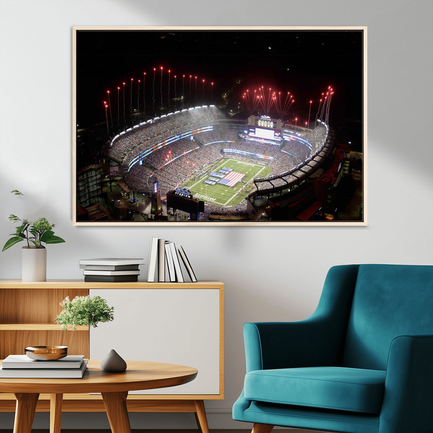 MGV-FC-36X24 - New England Patriots Team Print Wall Art- Foxborough Gillette Stadium Wall Art Canvas Print