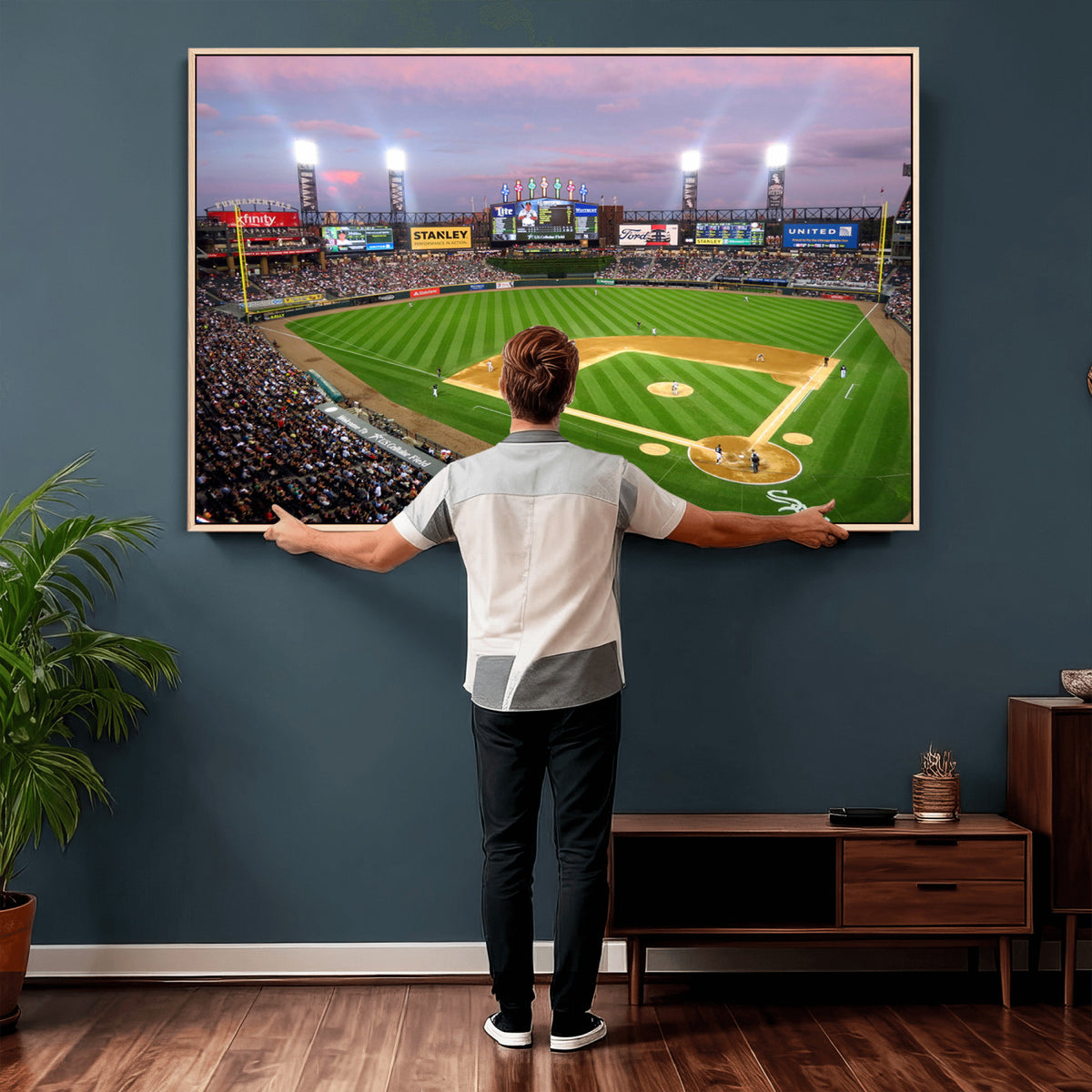 38470-MGV-CV-36X24 - Chicago White Sox Baseball Team Print Canvas, Guaranteed Rate Field Stadium Wall Art