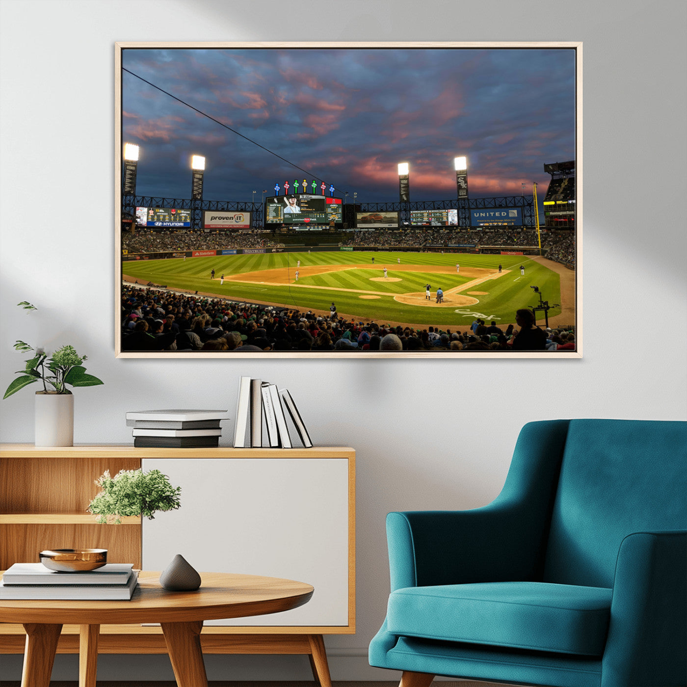 MGV-FC-36X24 - Chicago White Sox Baseball Team Print Canvas- Guaranteed Rate Field Stadium Wall Art Canvas Print