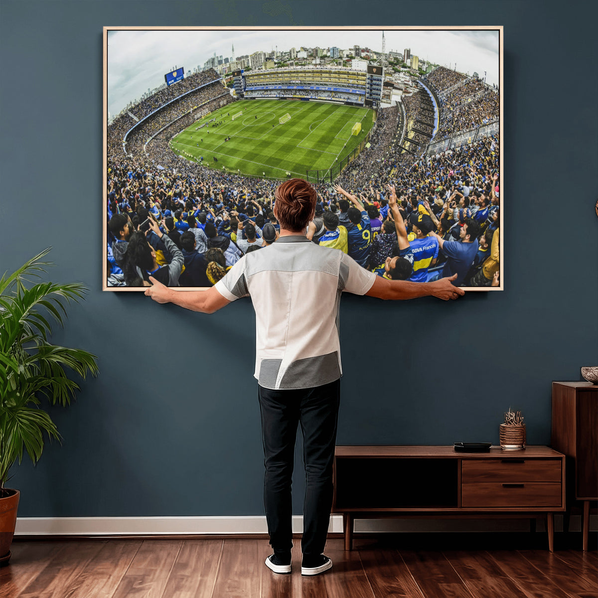 63839-MGV-CV-36X24 - Boca Juniors Soccer Team Print Wall Art, Buenos Aires Bombonera Stadium