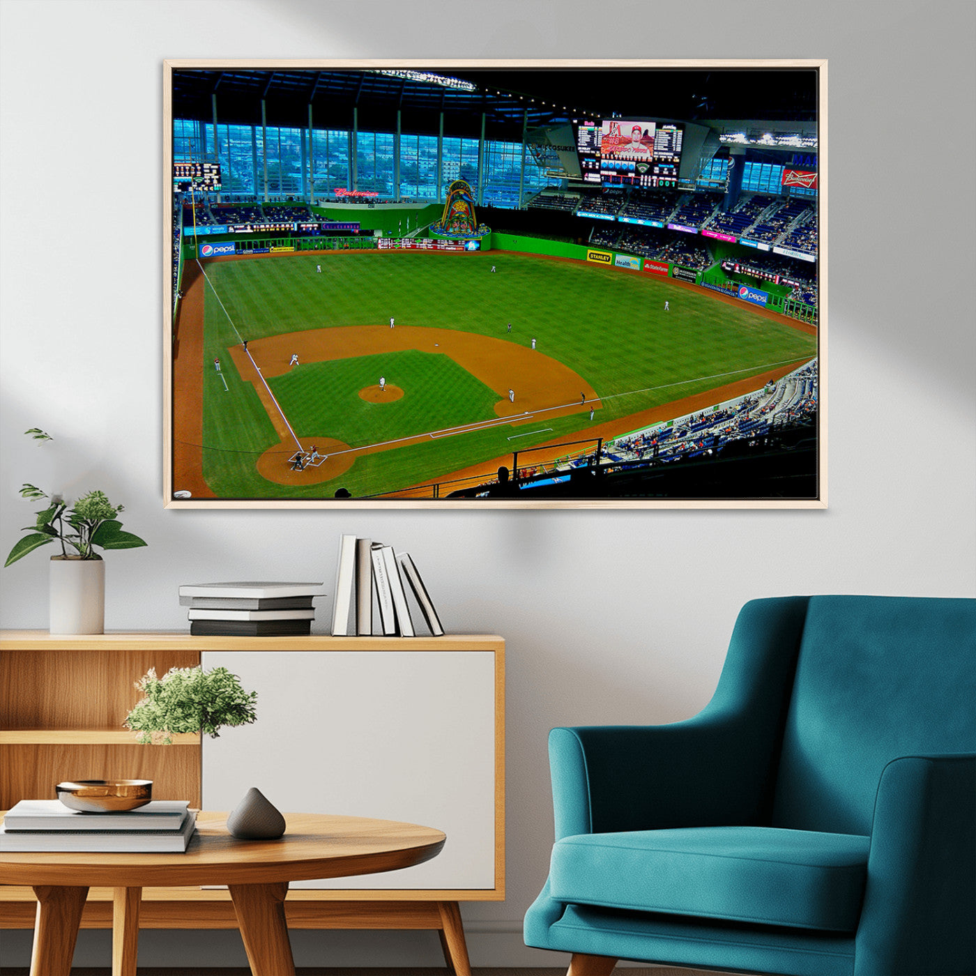 MGV-FC-36X24 - Miami Marlins Baseball Team Print - Miami LoanDepot Park Stadium Wall Art Canvas Print