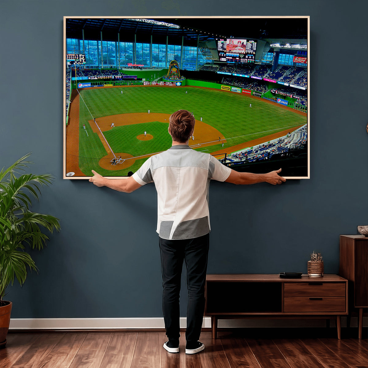 51207-MGV-CV-36X24 - Miami Marlins Baseball Team Print, Miami LoanDepot Park