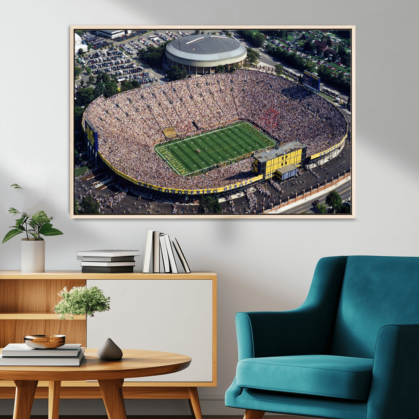 MGV-FC-36X24 - Michigan Wolverines Football Team Print - Ann Arbor Michigan Stadium Print, Michigan Wolverines