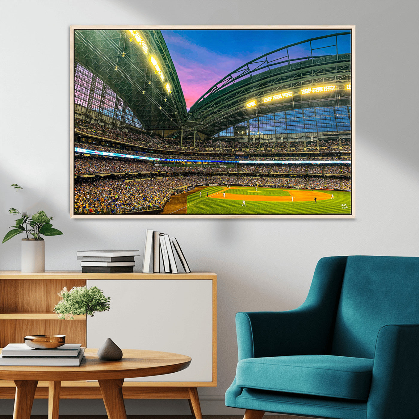 MGV-FC-36X24 - Milwaukee Brewers Baseball Team Print Canvas- American Family Field Stadium Wall Art Canvas Print
