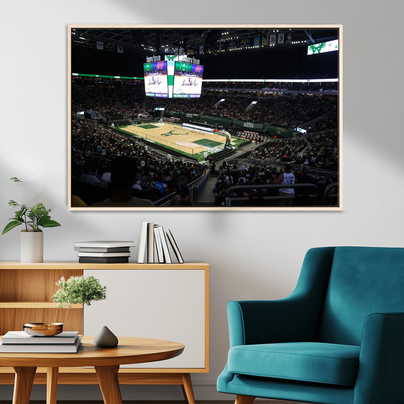 MGV-FC-36X24 - Milwaukee Bucks Basketball Print - Fiserv Forum Stadium Wall Art Canvas Print
