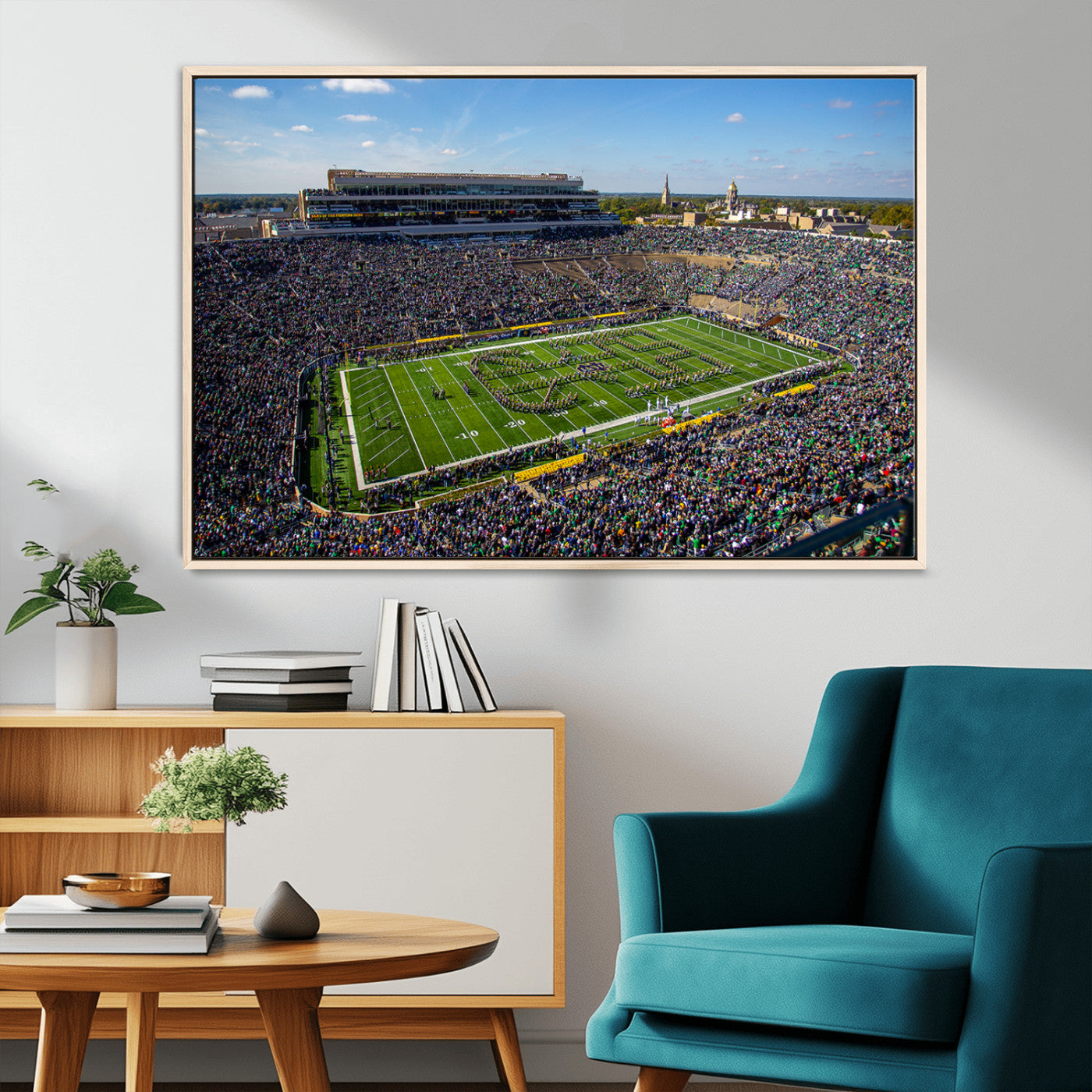 MGV-FC-36X24 - Notre Dame Fighting Irish Football Team Print - Notre Dame Stadium Wall Art Canvas Print