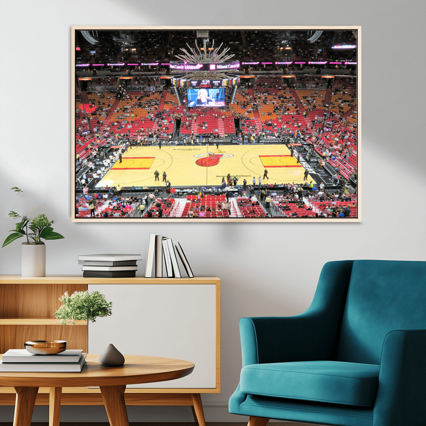 MGV-FC-36X24 - Miami Heat Basketball Team Print Wall Art- Kaseya Center Stadium Wall Art Canvas Print