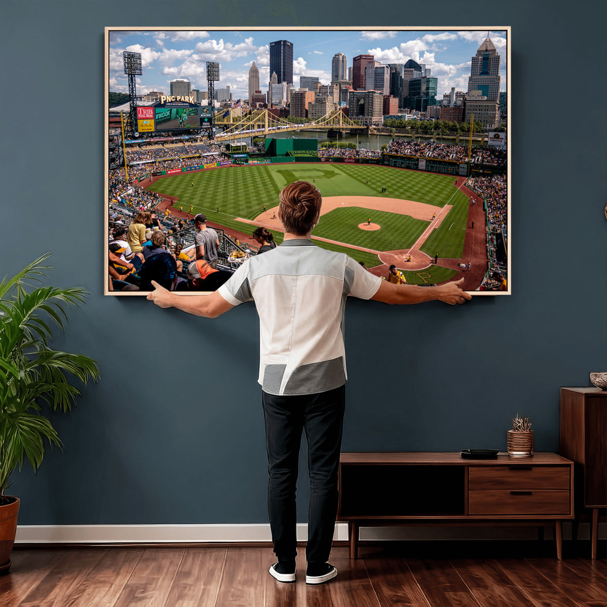 66872-MGV-CV-36X24 - Pittsburgh Pirates Baseball Team Print, PNC Park Stadium