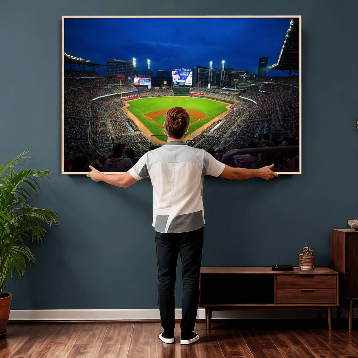 88590-MGV-CV-36X24 - Truist Park Night Game Canvas Art, Atlanta Braves Stadium