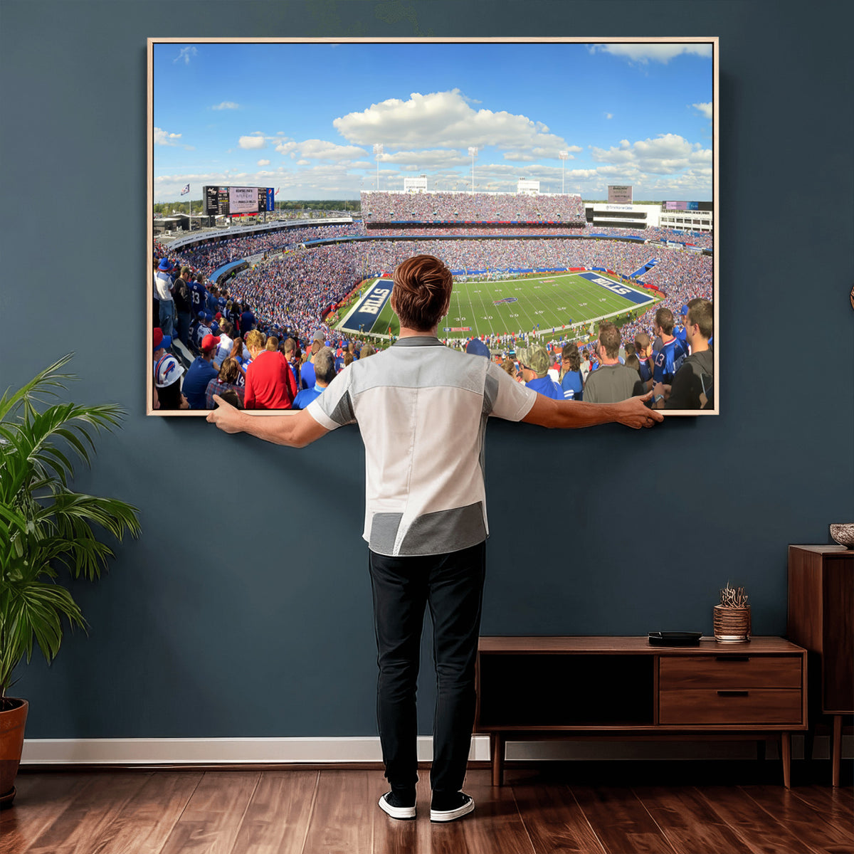 35302-MGV-CV-36X24 - Buffalo Bills NFL Football Team Print, Game Day at Buffalo Highmark Stadium