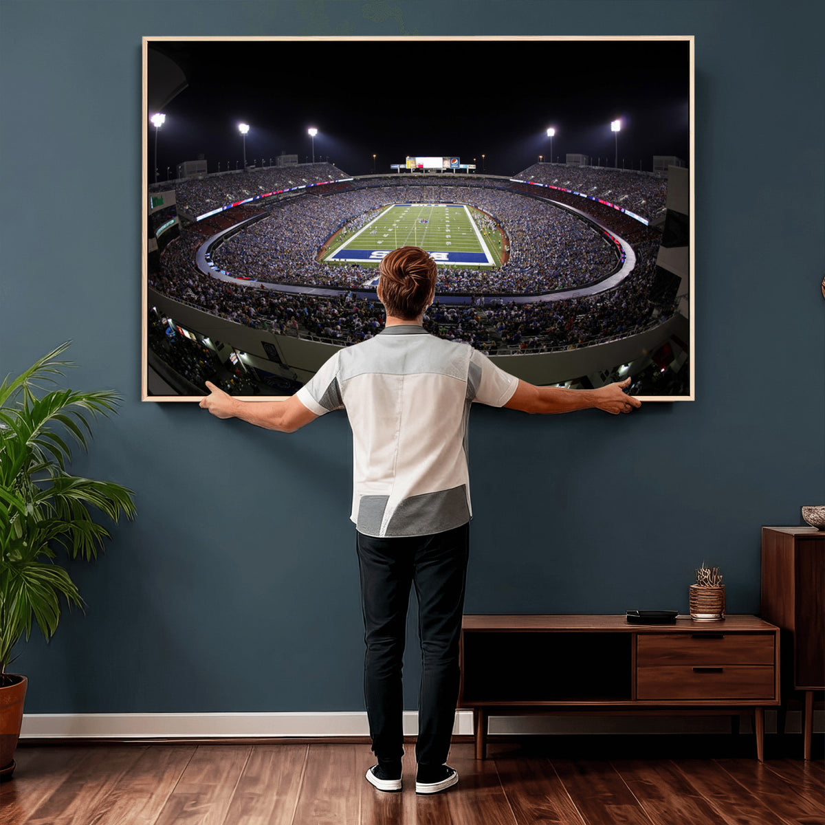 98546-MGV-CV-36X24 - Buffalo Bills NFL Football Team Print, Buffalo Highmark Stadium Wall Art