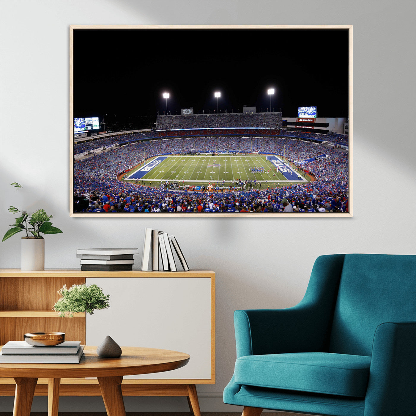 MGV-FC-36X24 - Buffalo Bills Wall Art - Buffalo Bills Stadium Canvas Print, Perfect Sports Decor for Living Rooms,
