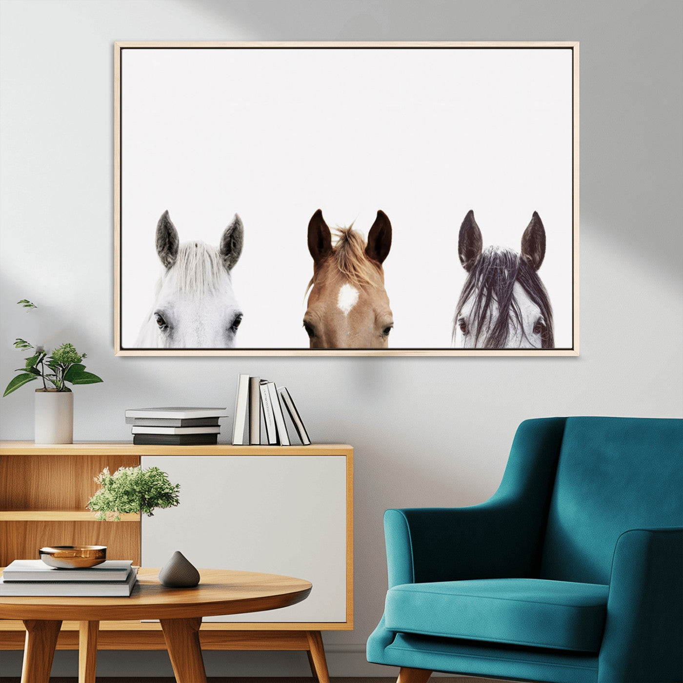MGV-FC-36X24 - Horse Prints Set, Set of 3 Horse Wall Art, Horses Portraits, Farmhouse Wall Art, Farm Animals