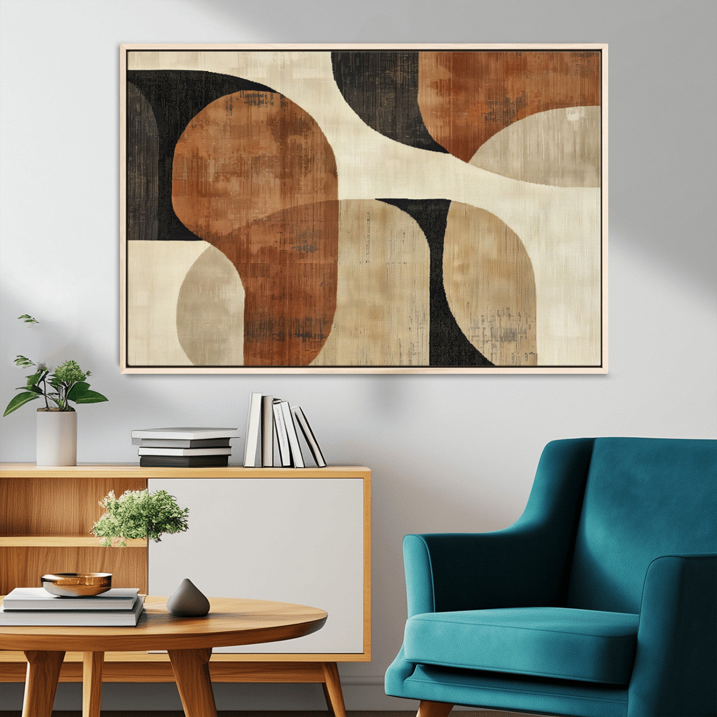 MGV-FC-36X24 - Wabi Sabi Abstract Wall Art Canvas Print | Large Minimalist Modern Geometric Wall Decor for Living