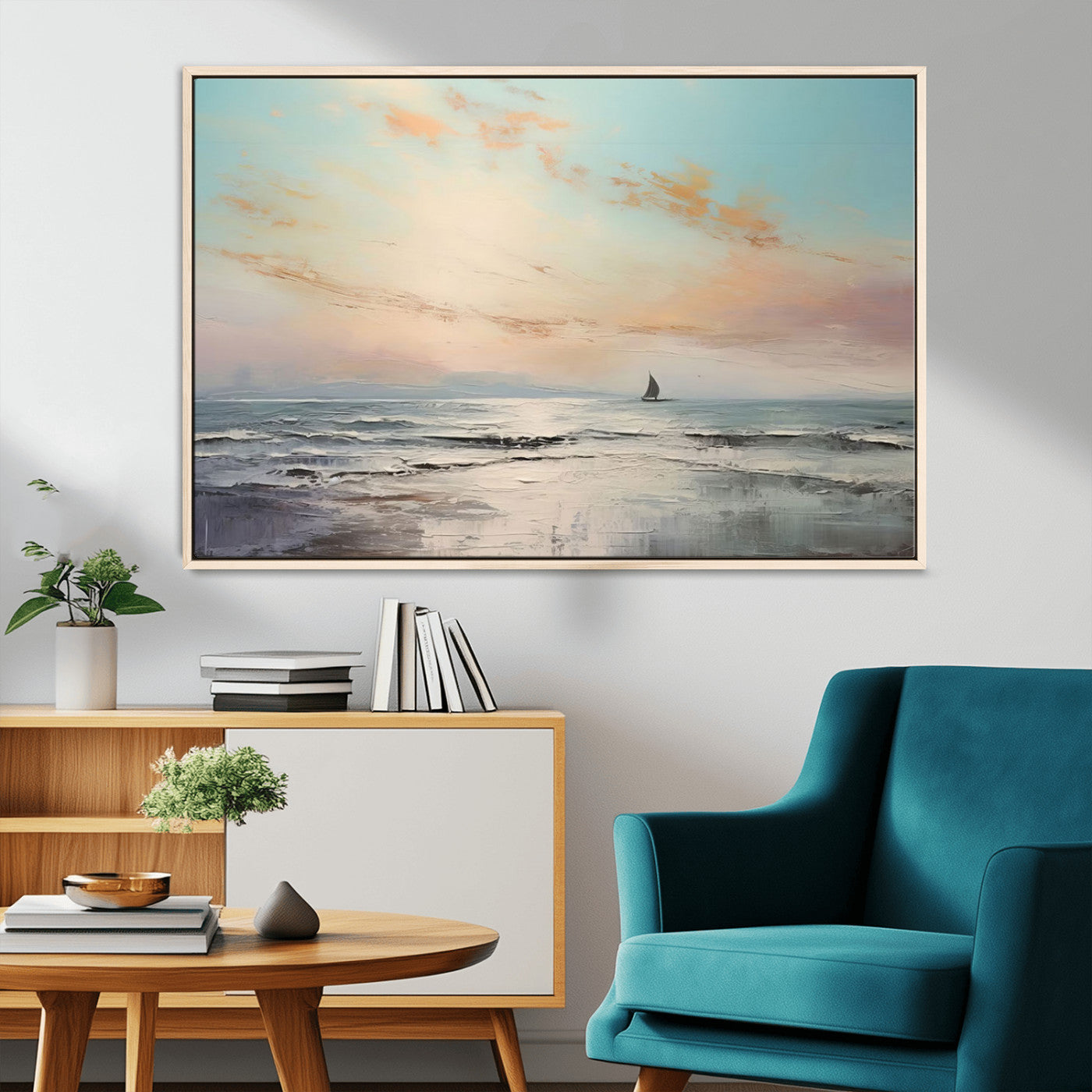MGV-FC-36X24 - Abstract Ocean Wall Art -  Boat Wall Art Canvas Print