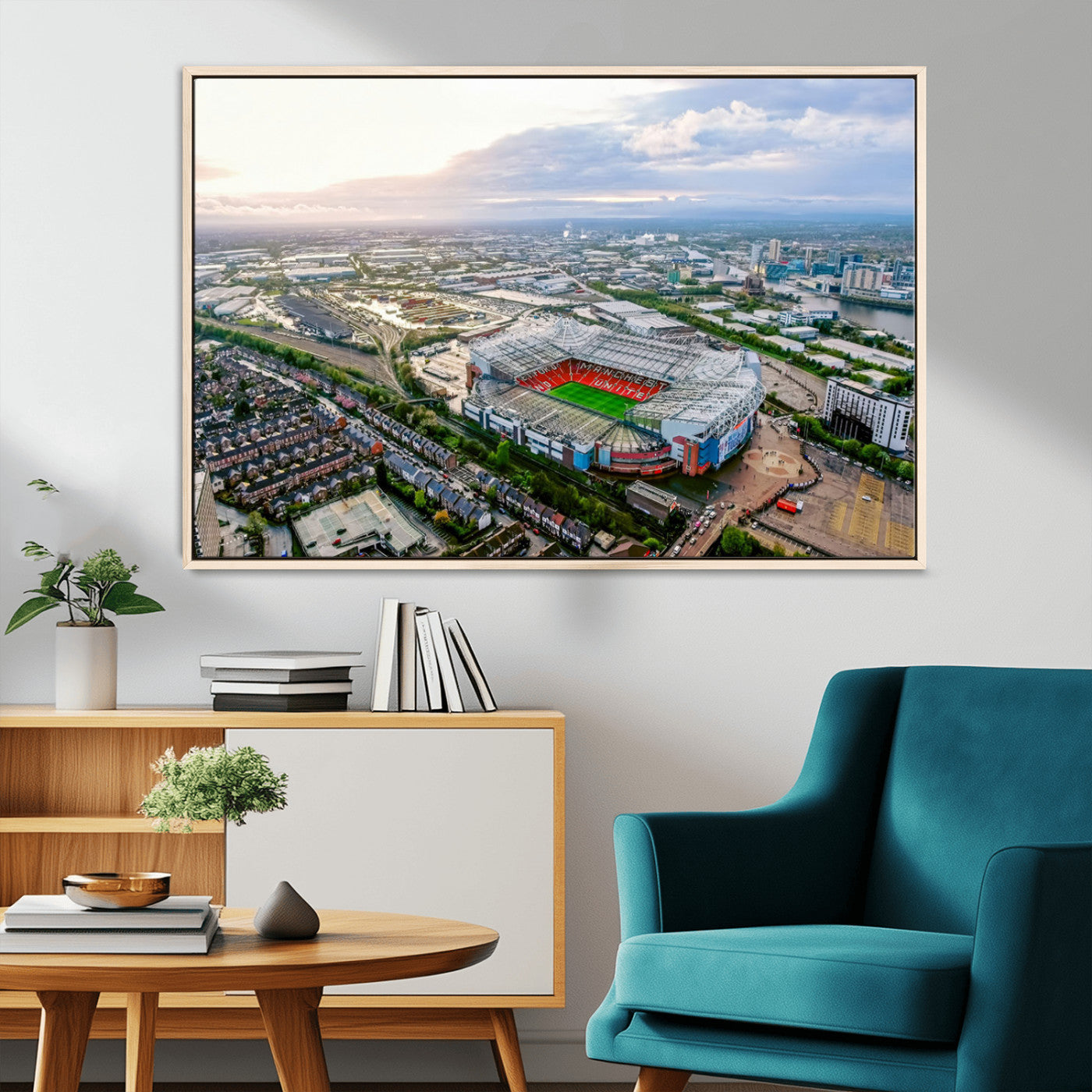 MGV-FC-36X24 - Old Trafford Manchester United Stadium Wall Art Canvas Print - Aerial View Stadium, Old Trafford